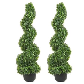 Sztuczne drzewa bukszpanowe 90 cm, 2 szt., do użytku zewnętrznego i wewnętrznego