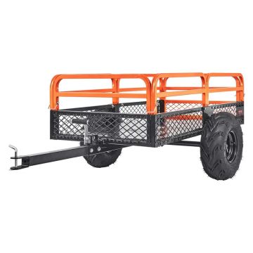 Stalowa przyczepa ATV 680 kg, 0,43 m³, z panelami bocznymi i 2 oponami