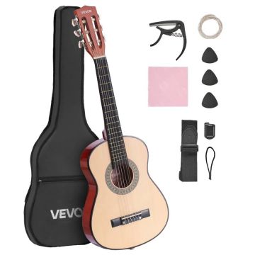 Klasyczna gitara drewniana 780 mm dla początkujących z akcesoriami