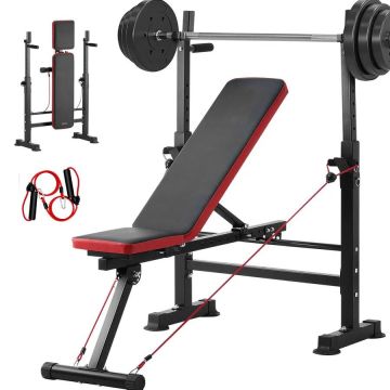 6-in-1 Adjustable Weight Bench, 600 lbs, Foldable