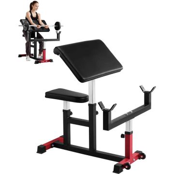 Preacher curl bench for biceps, adjustable, 440 lb maximum weight