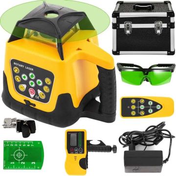 Rotary laser level 500 m, green beam, with remote control