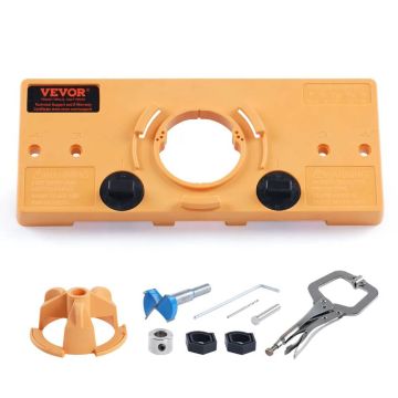 Hinge fixing device for cabinets with C-clamp, PA66 nylon and steel