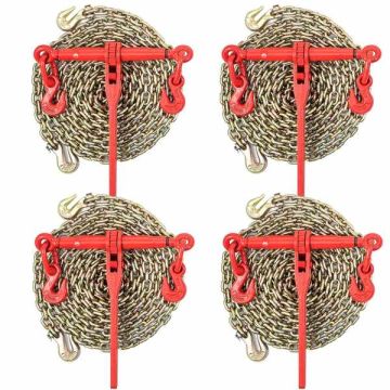 Chain load binder 8 mm, 2.45 t, 4 x 6.4 m, with hooks