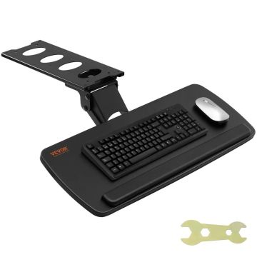 Adjustable under-desk keyboard tray, 25x9.8 inches