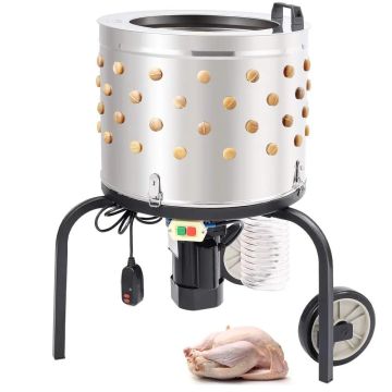 Chicken plucking machine with 20-inch stainless steel drum, 500 W power