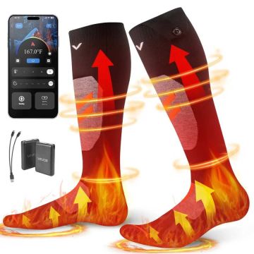 Rechargeable electric heated socks, 5000 mah, 4 levels, app control, for men and women