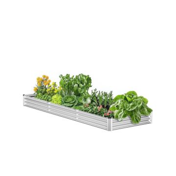 Metal Galvanized Raised Bed, 12 x 4 Feet, Outdoor Planter Box