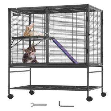 39 Inch Metal Two-Tier Ferret Cage with Ramps and Tray