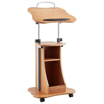 Drewniany stojak pod laptopa, 1100 mm, stolik na kółkach