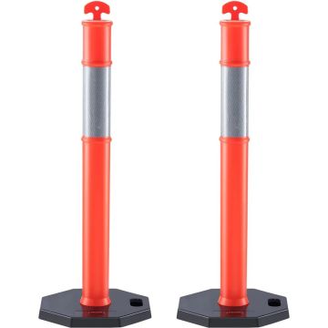 Traffic cones with rubber bases, 2 pcs., 16.93 x 16.93 inches.