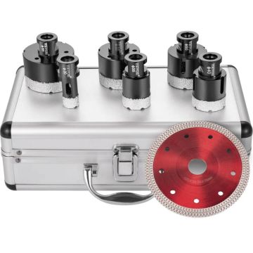 Diamond drill bit set 6 pcs., 20-68 mm, for tiles and ceramics