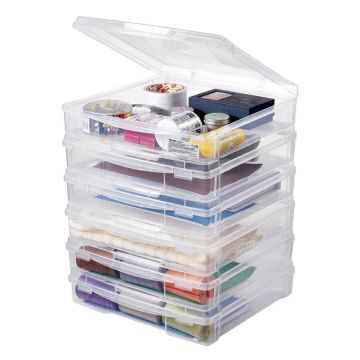 Multifunctional plastic document tray, 6 compartments, transparent