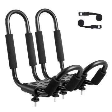 Kayak roof rack for 1 pair of J-bars, soft, car mount