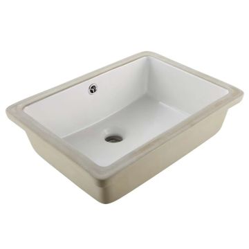 Umywalka łazienkowa ceramiczna prostokątna podblatowa, 470x335 mm, biała