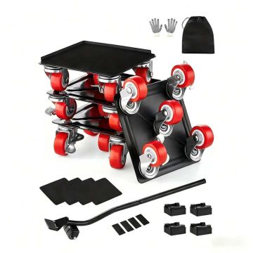 Furniture cart with 5 360° casters, 1200 lb load capacity, carbon steel
