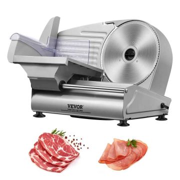 Electric meat slicer, 180 W, 19.1 cm stainless steel blade, adjustable cutting thickness, for home