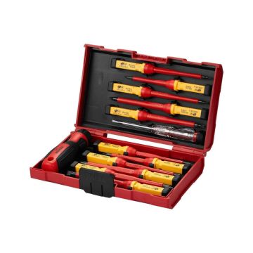 Insulated 13-piece electrician screwdriver set, 1000 V