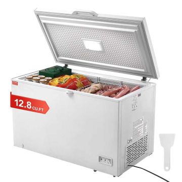 Chest freezer 345 L, 4 baskets, 7 temperature levels, LED lighting, casters
