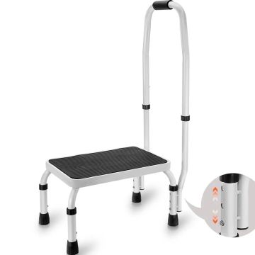 Steel step ladder with handle, 1 step, 150 kg, portable