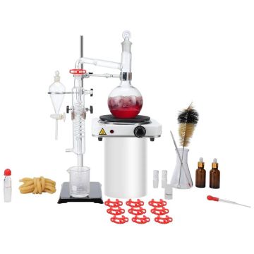 Essential oil distillation kit, 500 ml, 1000 W heating plate, 33 pcs.