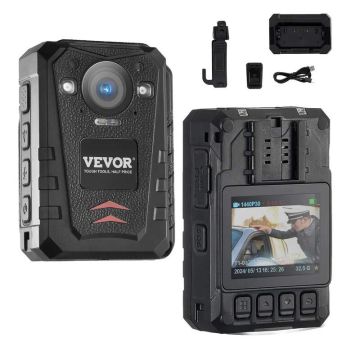 Kamera nasobna policyjna 1440P HD, 64 GB, noktowizor, GPS, 2-calowy ekran LCD, wodoodporna