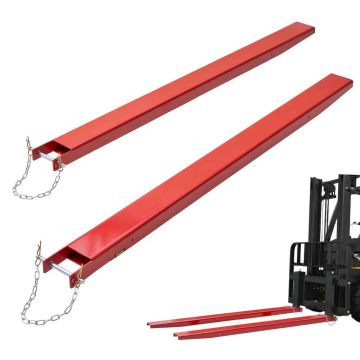 Forklift pallet fork extensions, carbon steel, 1840x115 mm, red, 1 pair