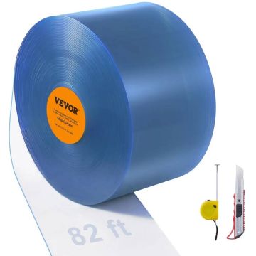 PVC strip curtain for doors 2499.4x20.3 cm, transparent