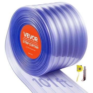 Przezroczyste listwy drzwiowe z PVC, 30,8 m x 30,5 cm, żebrowane