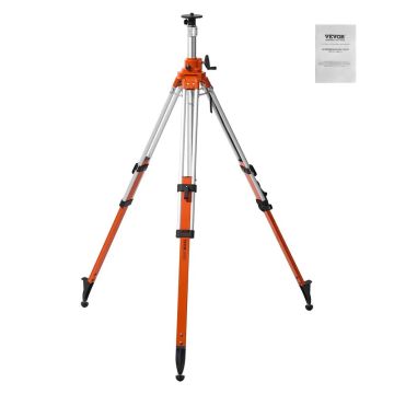 Statyw do pomiaru poziomu laserowego, gwint 5/8"-11, wysokość 45-114 cm, z poziomicą pęcherzykową i antypoślizgowymi nóżkami