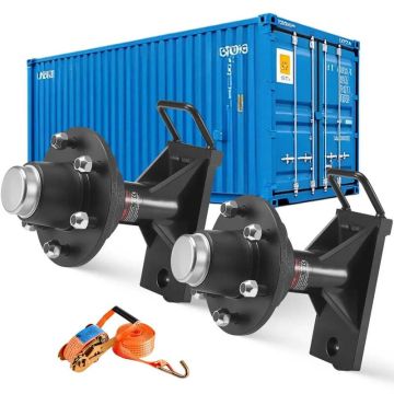 Shipping container wheel set, black, 6 axles, sturdy