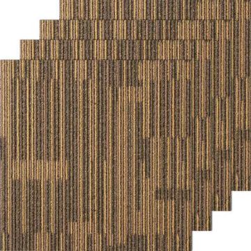 Reusable square carpet tiles 20x20", padded, 12 pcs., brown