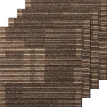 Reusable soft square carpet tiles, 24x24" (24 pcs.), brown
