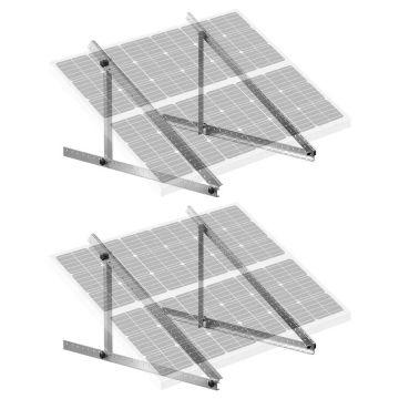 Aluminiowe uchwyty do paneli słonecznych, regulowane w zakresie 0-90°, 45 cali, 100-400 W, 2 zestawy