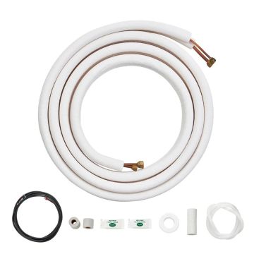 Mini kit: copper pipes 6.4 and 9.5 mm with three layers of insulation, 4876.8 mm, for HVAC systems