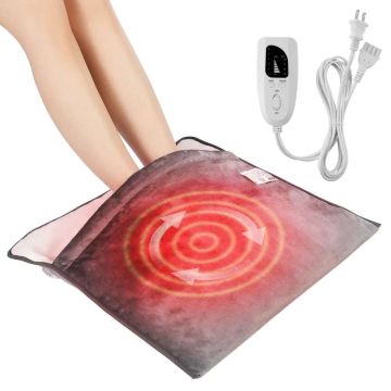 Electric flannel foot warmer with timer, 21.5x19 cm