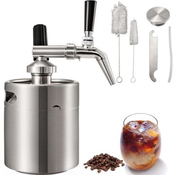 Nitro cold brew coffee maker 2 L, stainless steel, portable