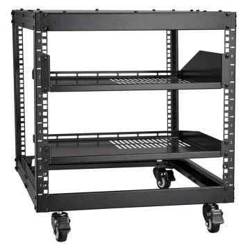 9U 4-post open frame server rack, adjustable depth