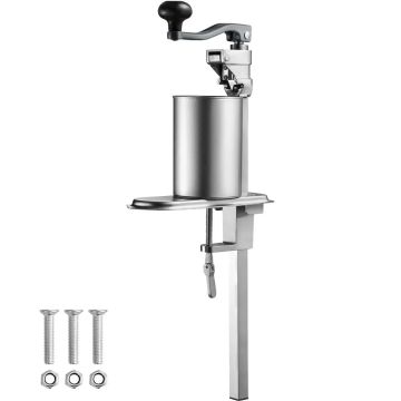 Manual industrial can and jar opener with adjustable height, table clamp, up to 11.8 inches