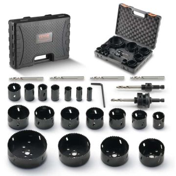 Bi-metal hole saw set 18 pcs. with carrying case