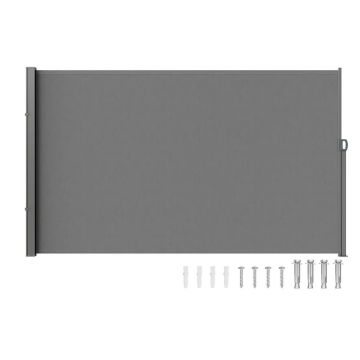 Rozsuwana markiza zewnętrzna, poliester 180 g, szary, 71x118"