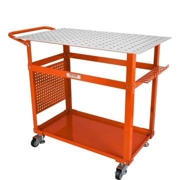 Welding table 91.4x61 cm, steel, portable with wheels, 272 kg load capacity