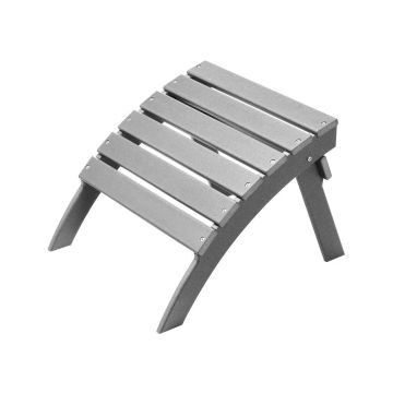 Składany puf Adirondack, tworzywo sztuczne HDPE, kolor szary, odporny na warunki atmosferyczne, 21,5 x 18,9 x 14,8 cala