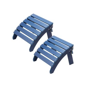 Zestaw składanych puf Adirondack, 2 szt., niebieski, HDPE, do użytku na zewnątrz