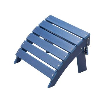 Puf składany Adirondack, tworzywo sztuczne HDPE, kolor niebieski, 15,7 x 18,9 x 13 cali, do użytku na zewnątrz