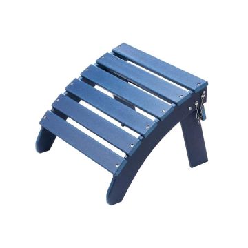 Puf Adirondack, tworzywo sztuczne HDPE, składany, niebieski, do użytku na zewnątrz