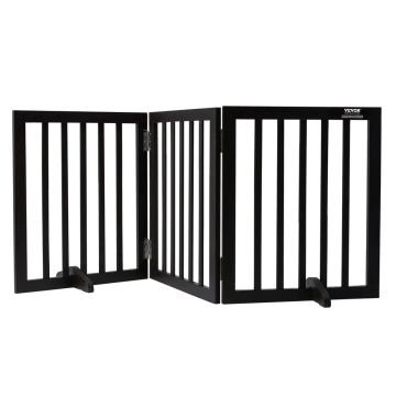 Freestanding 3-Panel Brown Dog Gate, 24" x 60"