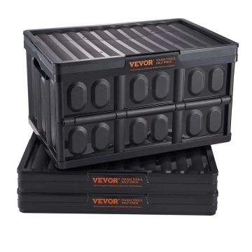 Foldable plastic trash cans with lids, 45 L, 3 pcs.