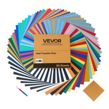 HTV vinyl film set 80 pcs., 30x30 cm, colored