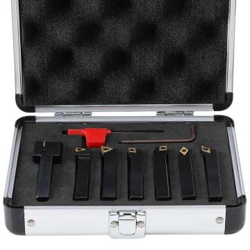 7-piece indexable turning tool holders, 1 cm, CNC, aluminum body, carbide inserts